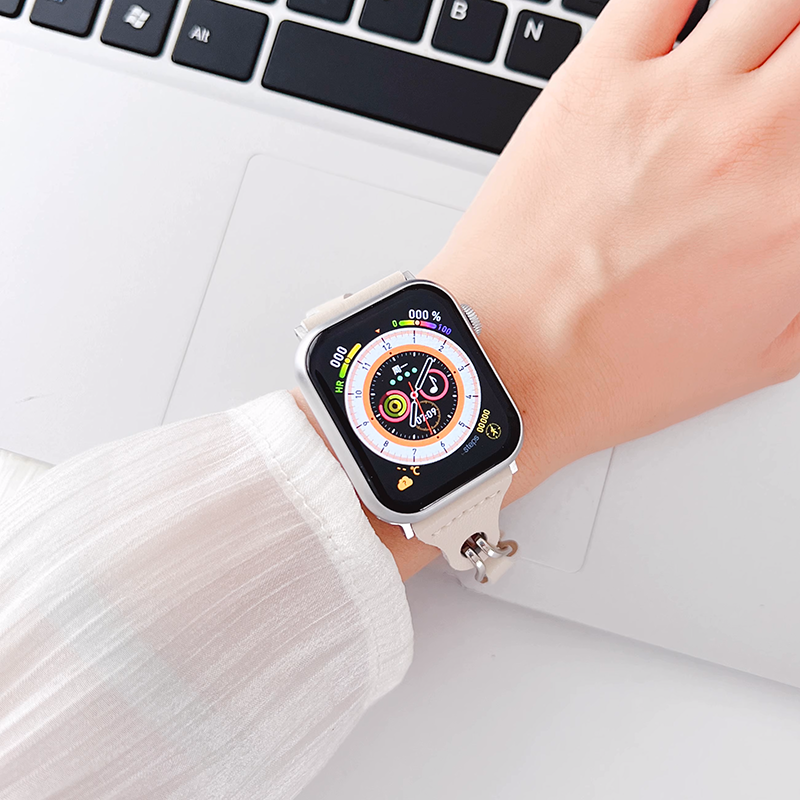 [Accessory-like] Metallic leather chain band [Apple Watch]