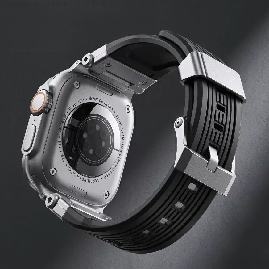 【金属パーツが映える】ラギッドメタルTPUバンド【アップルウォッチ】