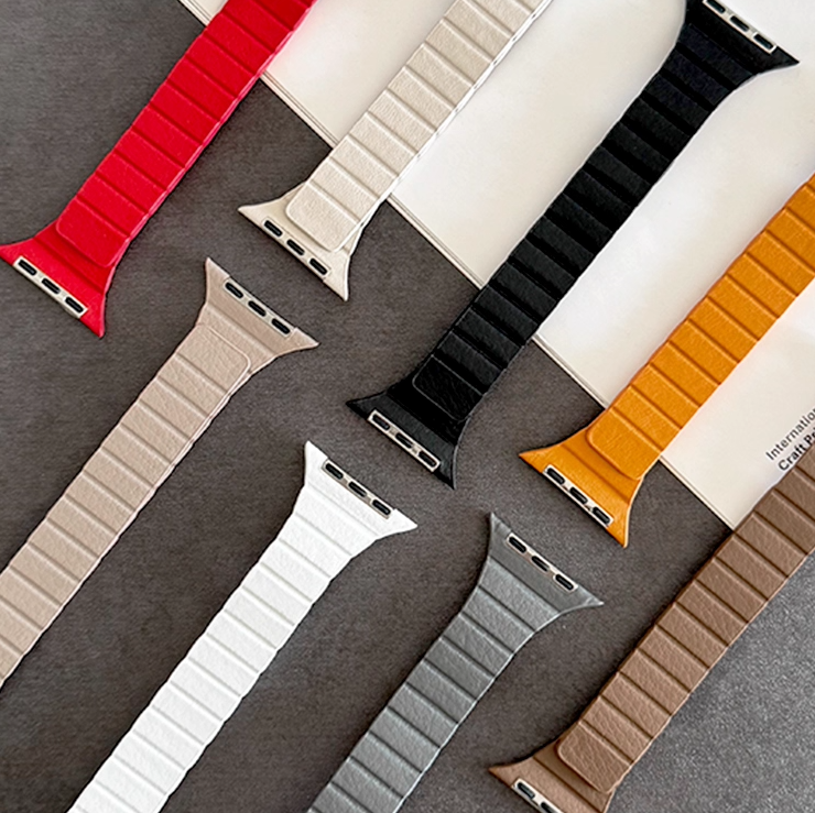 【スリムマグネット】マイクロファイバーレザーバンド【アップルウォッチ】