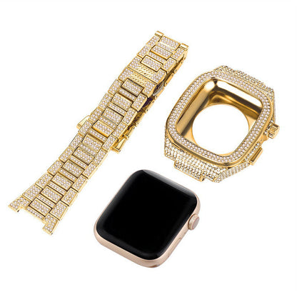 [3 colors available with integrated case] Luxury crystal band [Apple Watch]