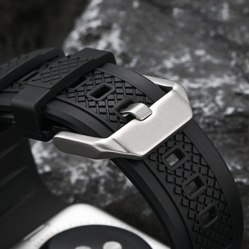 【汗でも快適】メタルパーツシリコンバンド【アップルウォッチ】