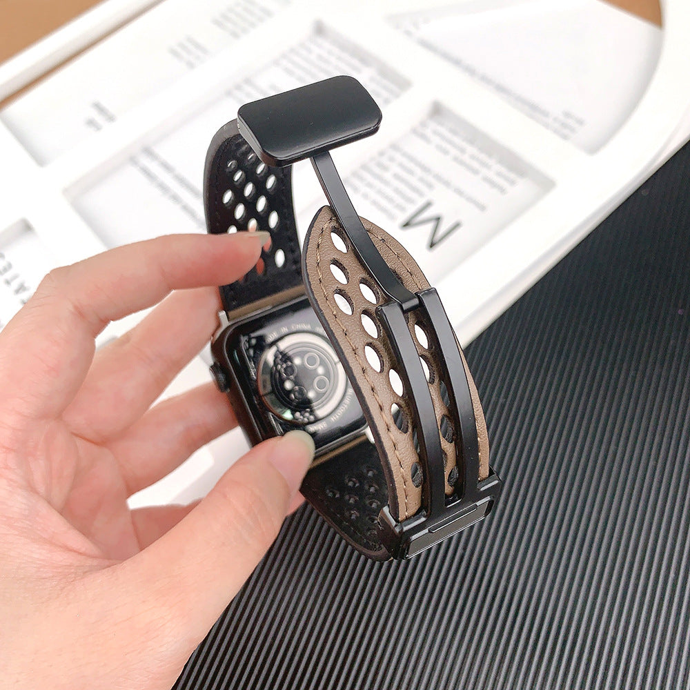 【蒸れにくい】マグエアフローレザーバンド【アップルウォッチ】