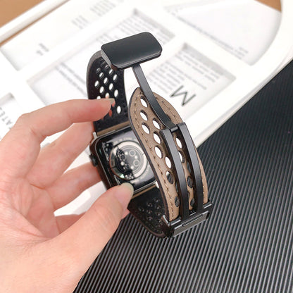 【蒸れにくい】マグエアフローレザーバンド【アップルウォッチ】