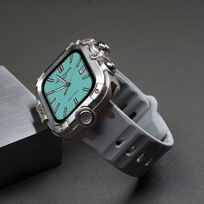 Double-sided protective metal bumper hard case for Apple Watch