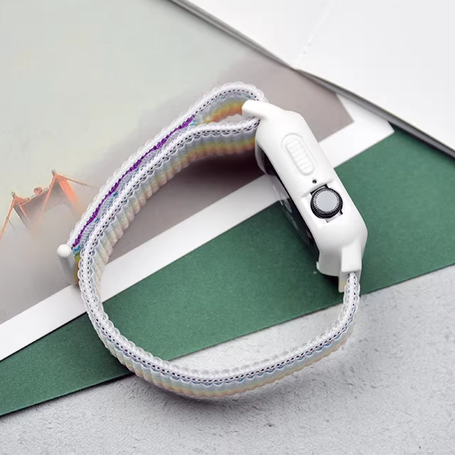 [25 colors available] Silicone case with integrated nylon band [Apple Watch]