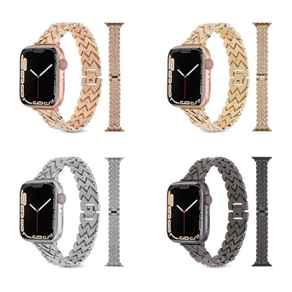 [4 colors available] Elegant metal twill band [Apple Watch]