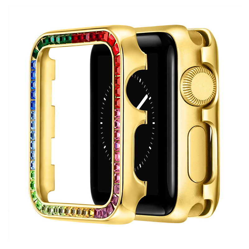 41mm Apple watch アップルウォッチ ダイヤモンド カバー ケース アップルウォッチカバーケース　黄