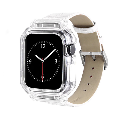 [7 colors available with integrated case] Leather band with protective case [Apple Watch]