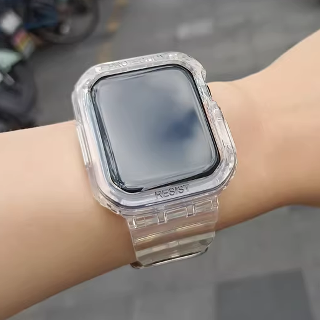 [4 colors available] Clear TPU case integrated band [Apple Watch]