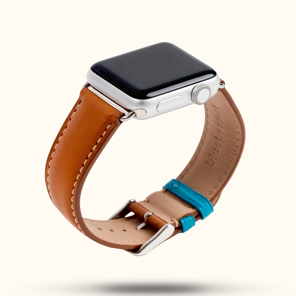 【高級フランス革】フレンチタンレザーバンド【Bluebonnet】