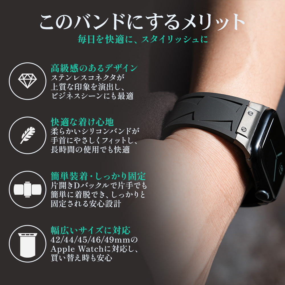 Apple Watch Band BJ-005 VECTOR - Black Black【Bandee Joy】