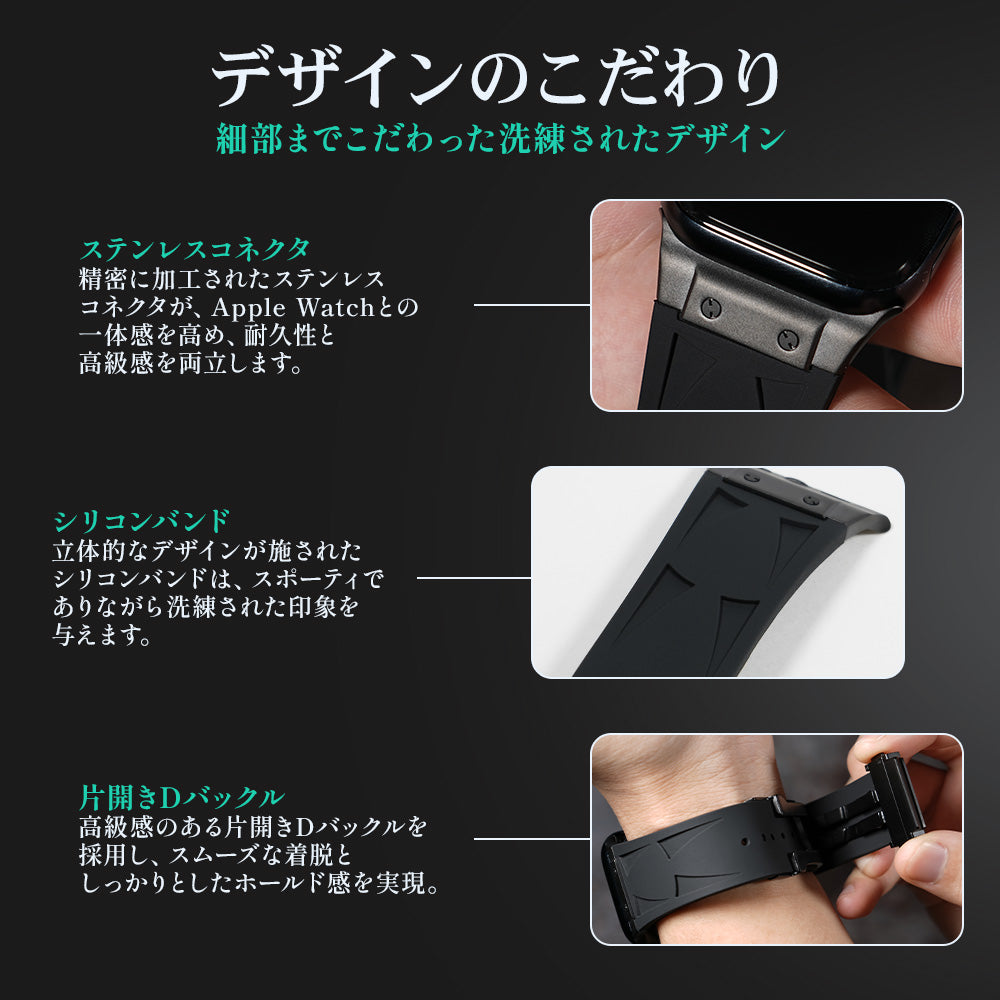 Apple Watch Band BJ-005 VECTOR - Black Black【Bandee Joy】