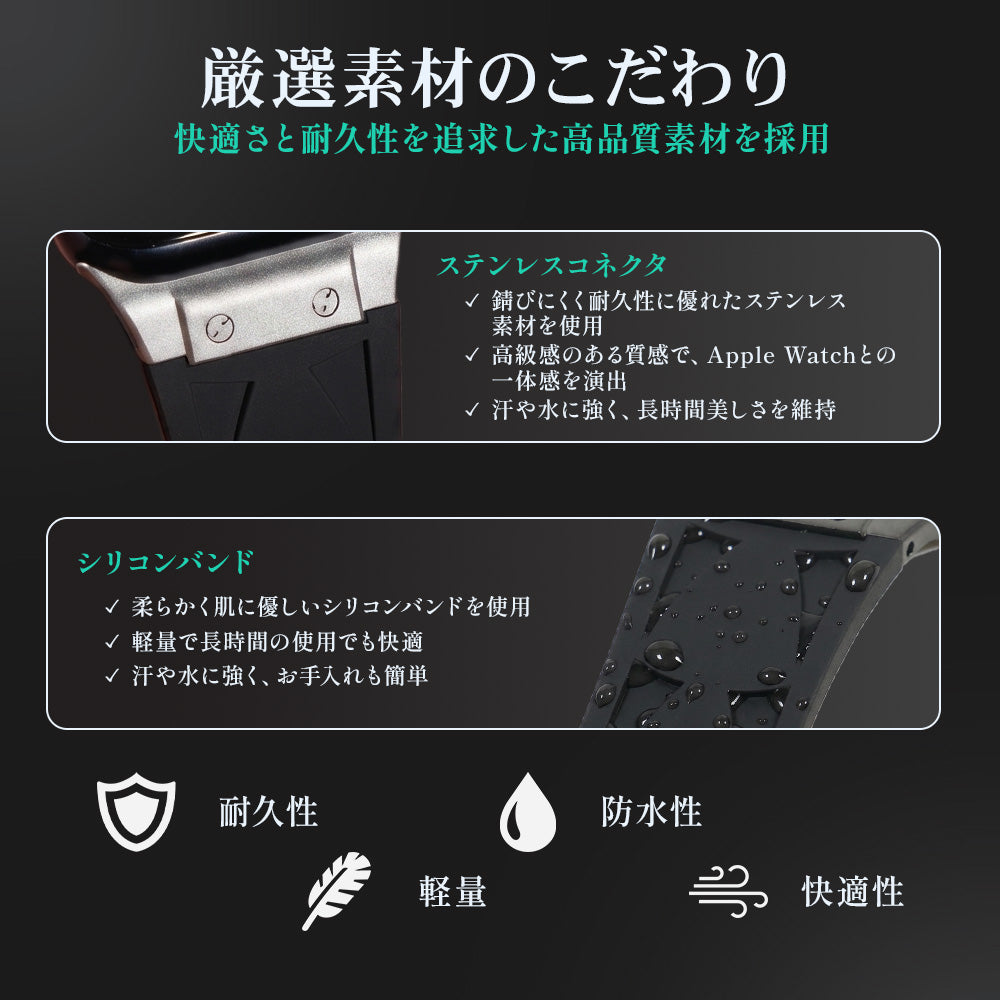 Apple Watch Band BJ-006 VECTOR - Black Silver【Bandee Joy】