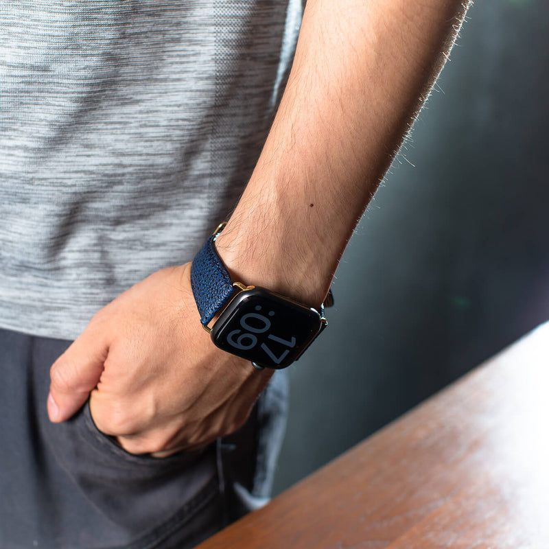 [Black Diamond Leather] Premium Himeji Leather Band [Apple Watch]