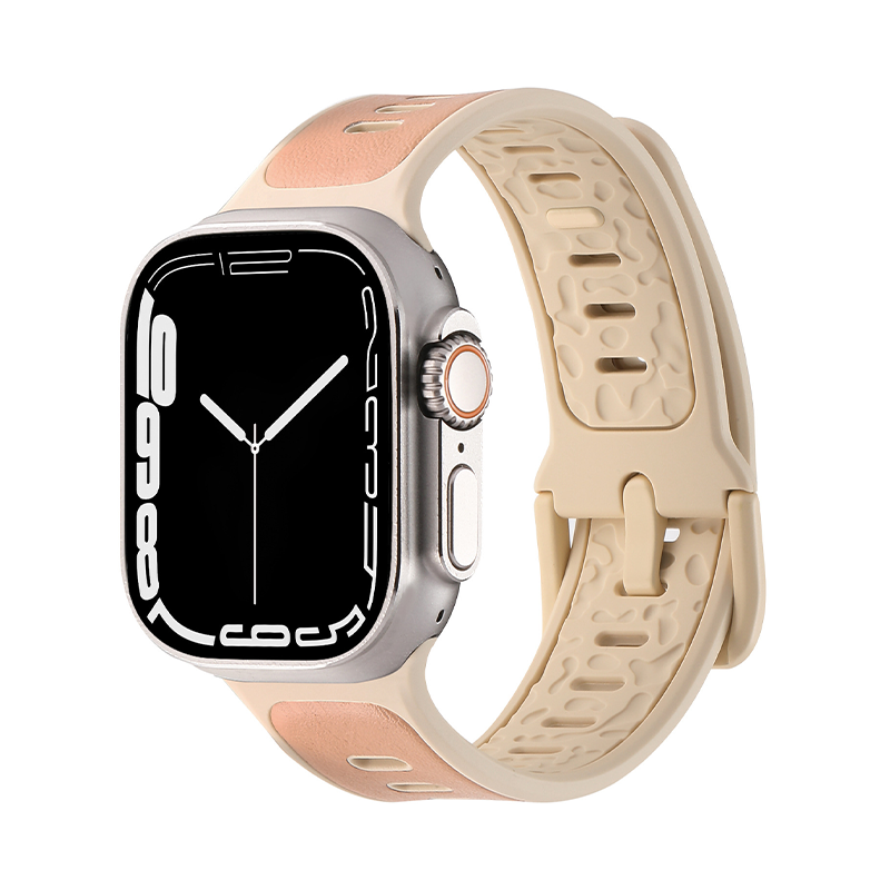 [Leather-like x Sporty] Leather-touch silicone band [Apple Watch]