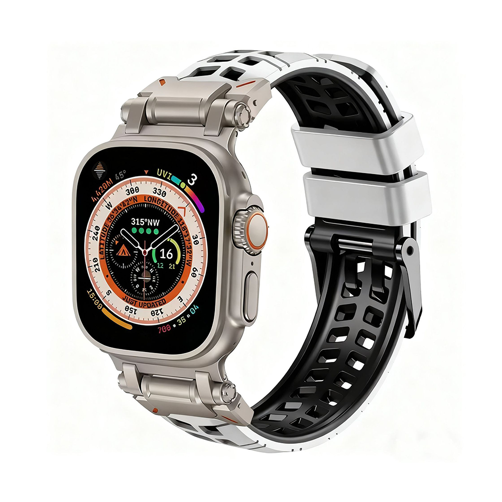 【通気性抜群】ダブルホールシリコンバンド【アップルウォッチ】