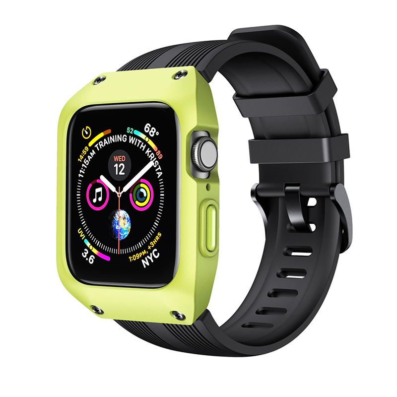 [All 5 colors available with integrated case] Active Guard Silicone Band [Apple Watch]