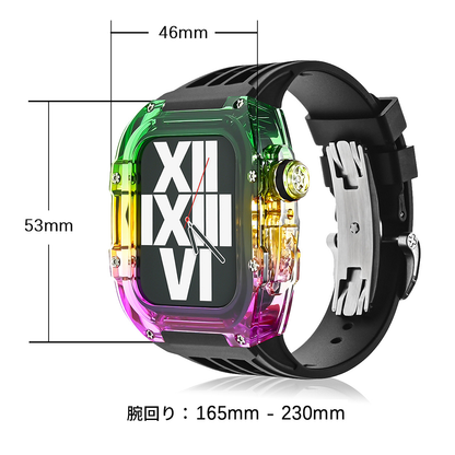 [6 colors available] Gradient crystal case integrated band [Apple Watch]