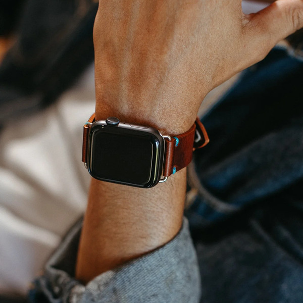 [Adult look] Classic brown leather band [Bluebonnet]