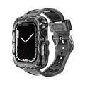 [6 colors available with integrated case] Large wave clear band [Apple Watch]