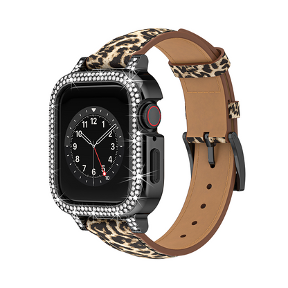 [5 colors available with integrated case] Leopard Luxury Band [Apple Watch]