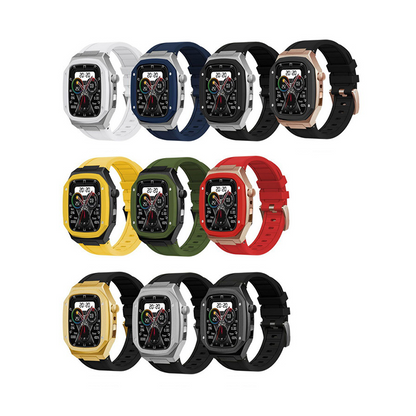 [13 colors available with integrated case] Premium metal band [Apple Watch]