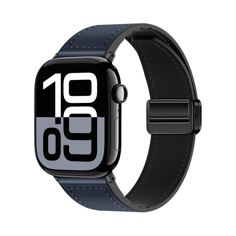 [40 colors available] Silicone Leather Magnetic Band [Apple Watch]