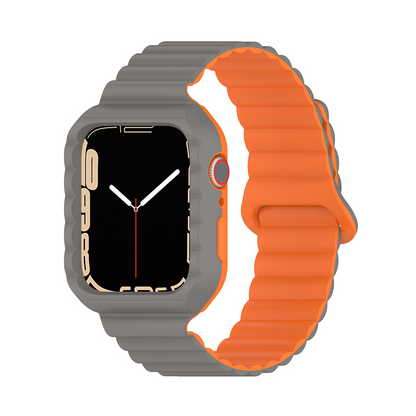 [18 colors available] Magnetic case integrated silicone band [Apple Watch]