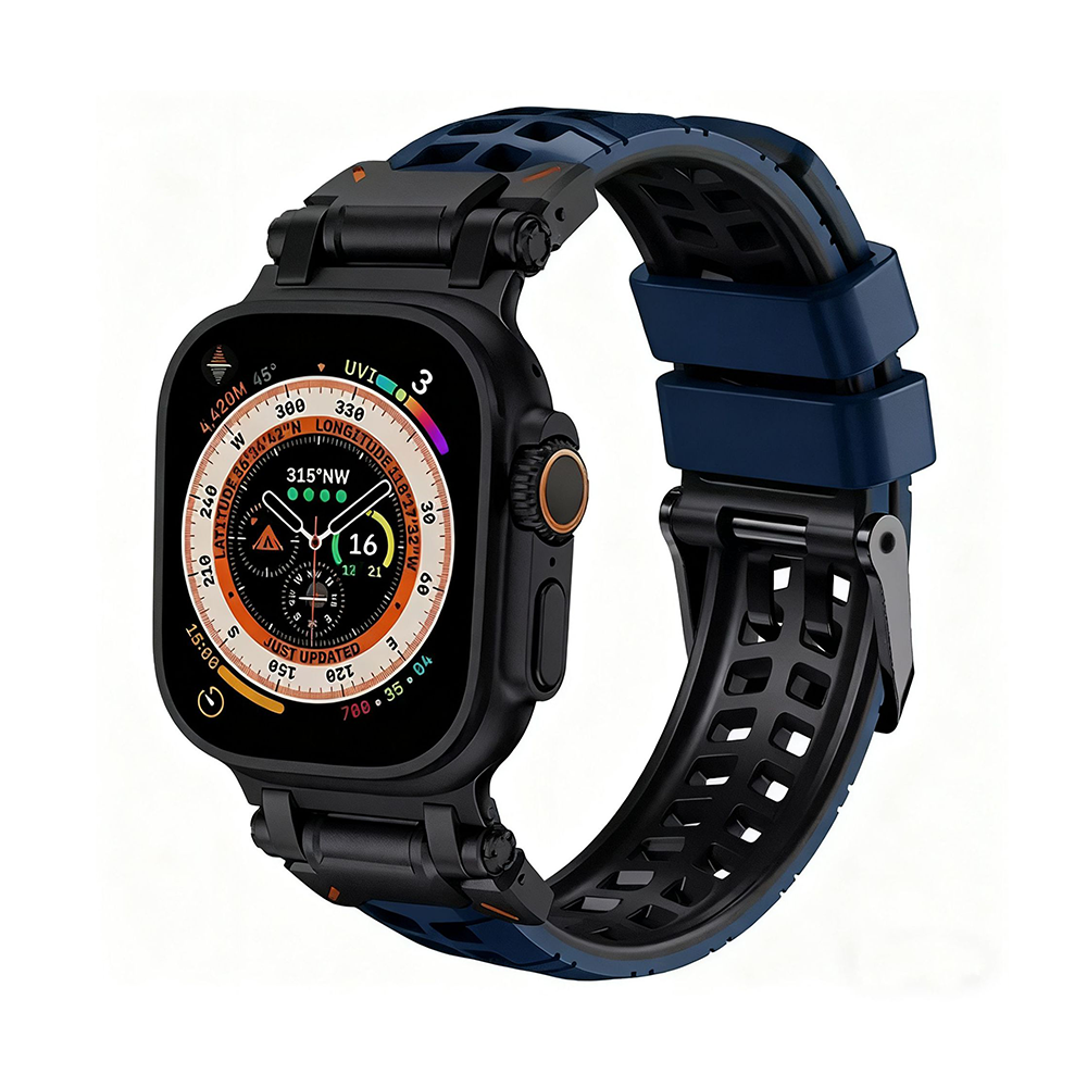 【通気性抜群】ダブルホールシリコンバンド【アップルウォッチ】