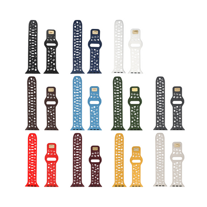 [11 colors available] Typographic silicone band [Apple Watch]