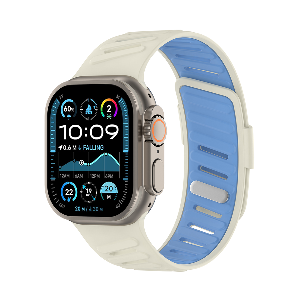 【15色展開】バイカラーベントシリコンバンド【アップルウォッチ】