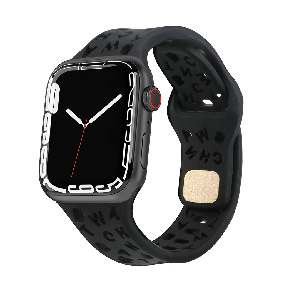 [11 colors available] Typographic silicone band [Apple Watch]