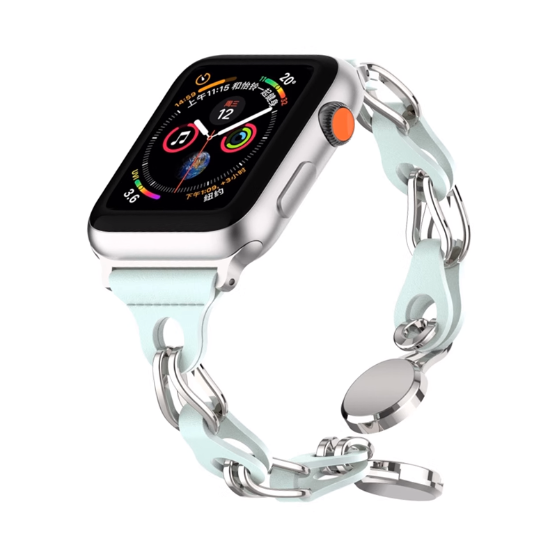 [Accessory-like] Metallic leather chain band [Apple Watch]