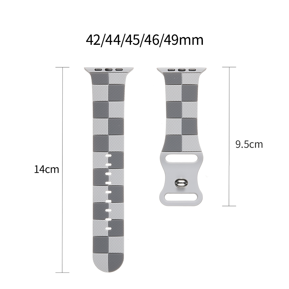 【ユニークな柄】チェックパターンシリコンバンド【アップルウォッチ】