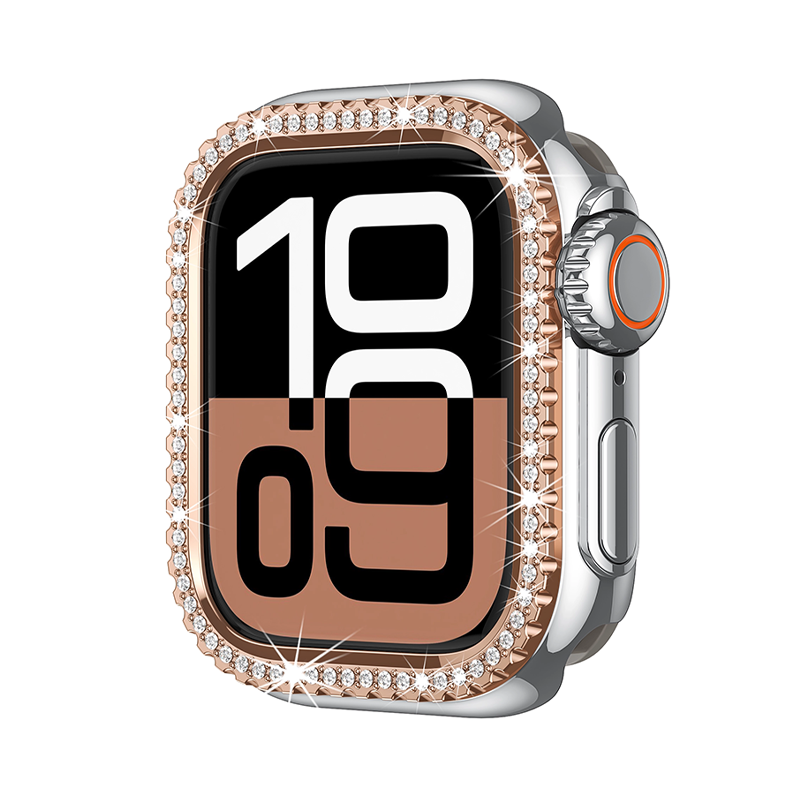 [Glass-free double-sided protection] Rhinestone double-sided protective case [Apple Watch]