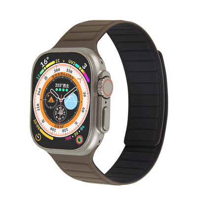 [15 colors available] Leather texture magnetic silicone band [Apple Watch]