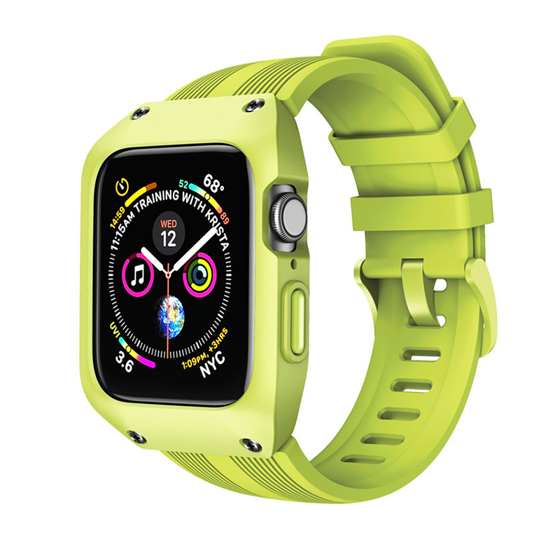 [All 5 colors available with integrated case] Active Guard Silicone Band [Apple Watch]