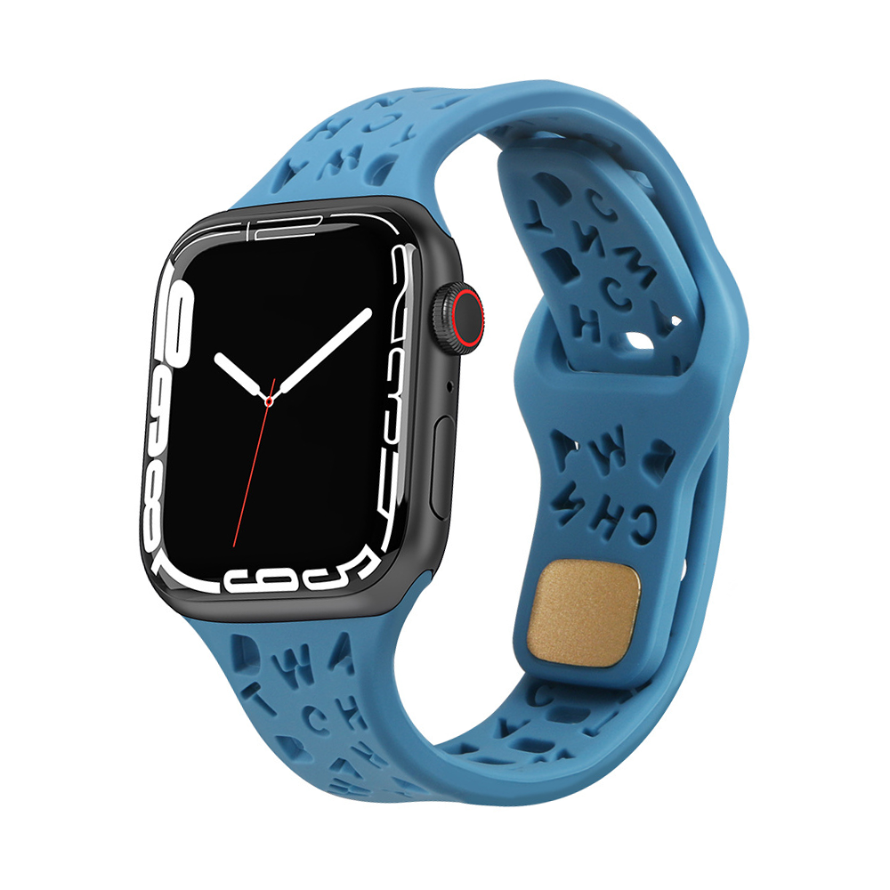 [11 colors available] Typographic silicone band [Apple Watch]