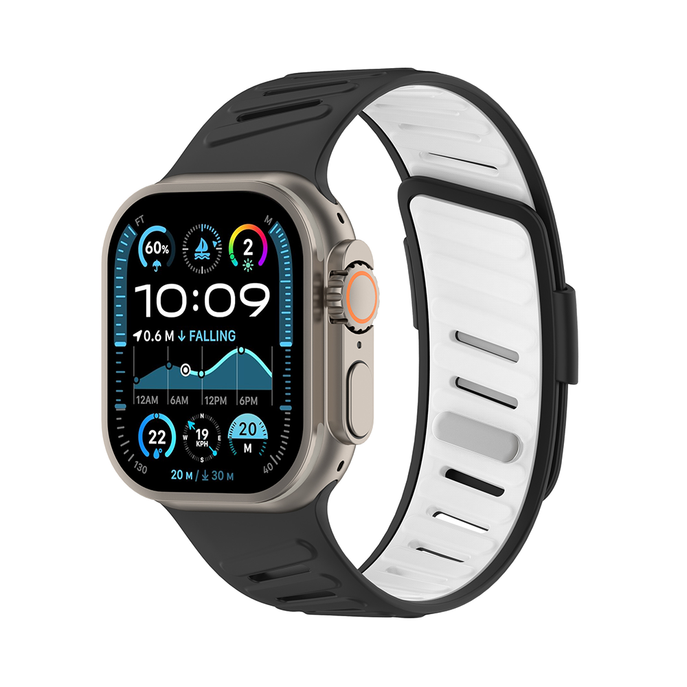 【15色展開】バイカラーベントシリコンバンド【アップルウォッチ】