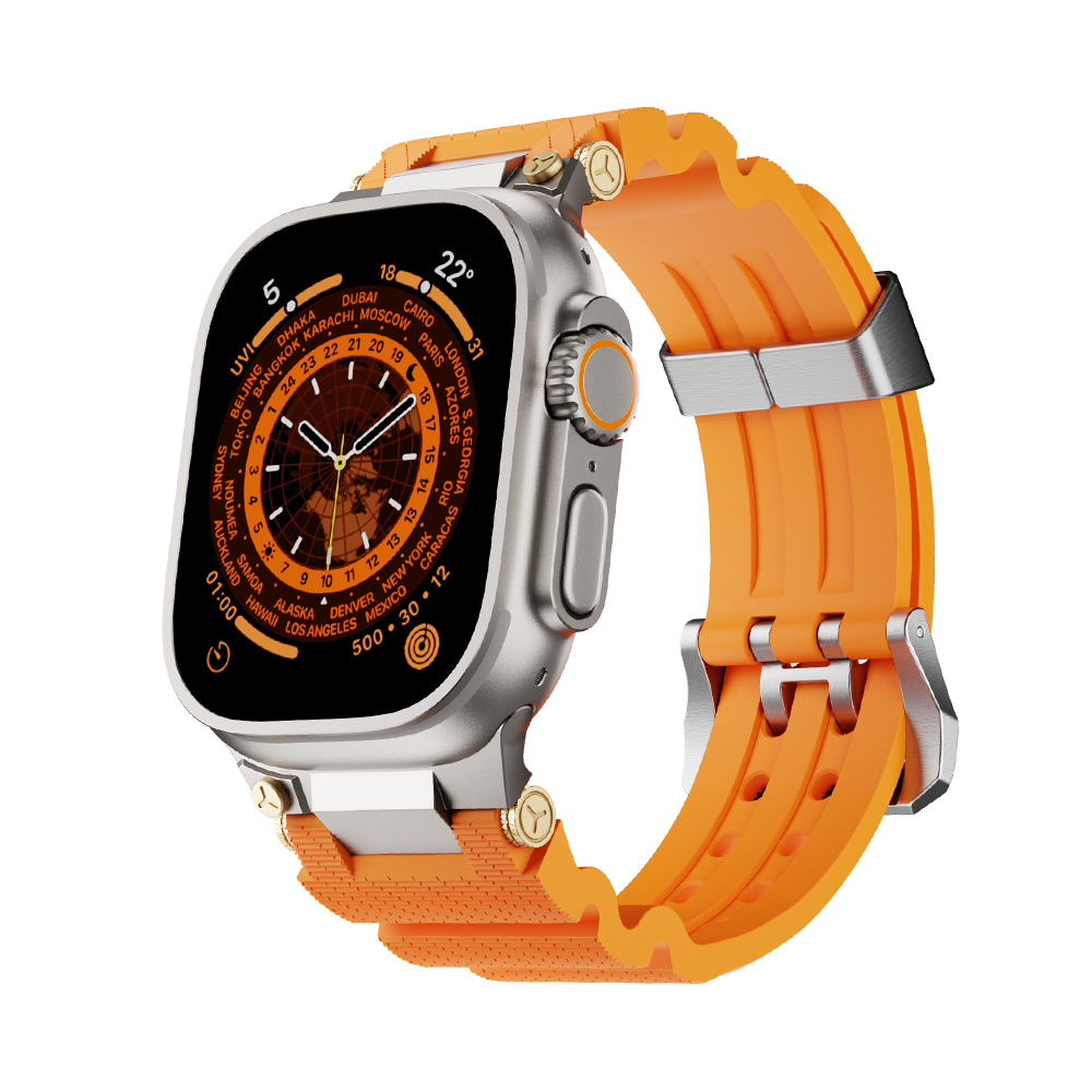 [Latest Model] Metal Gear Silicone Band [Apple Watch]