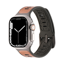 [Leather-like x Sporty] Leather-touch silicone band [Apple Watch]