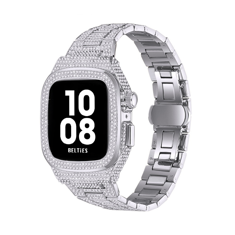 [3 colors available with integrated case] Luxury crystal band [Apple Watch]