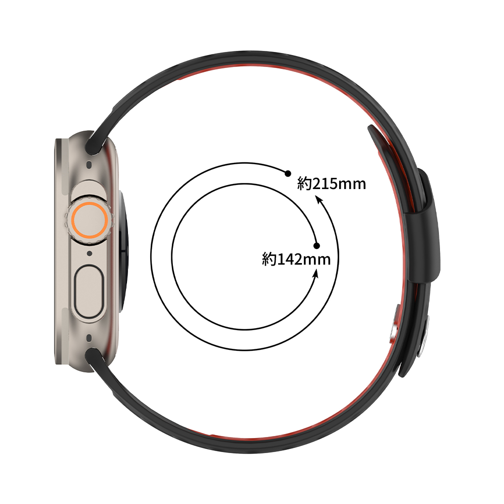 【15色展開】バイカラーベントシリコンバンド【アップルウォッチ】