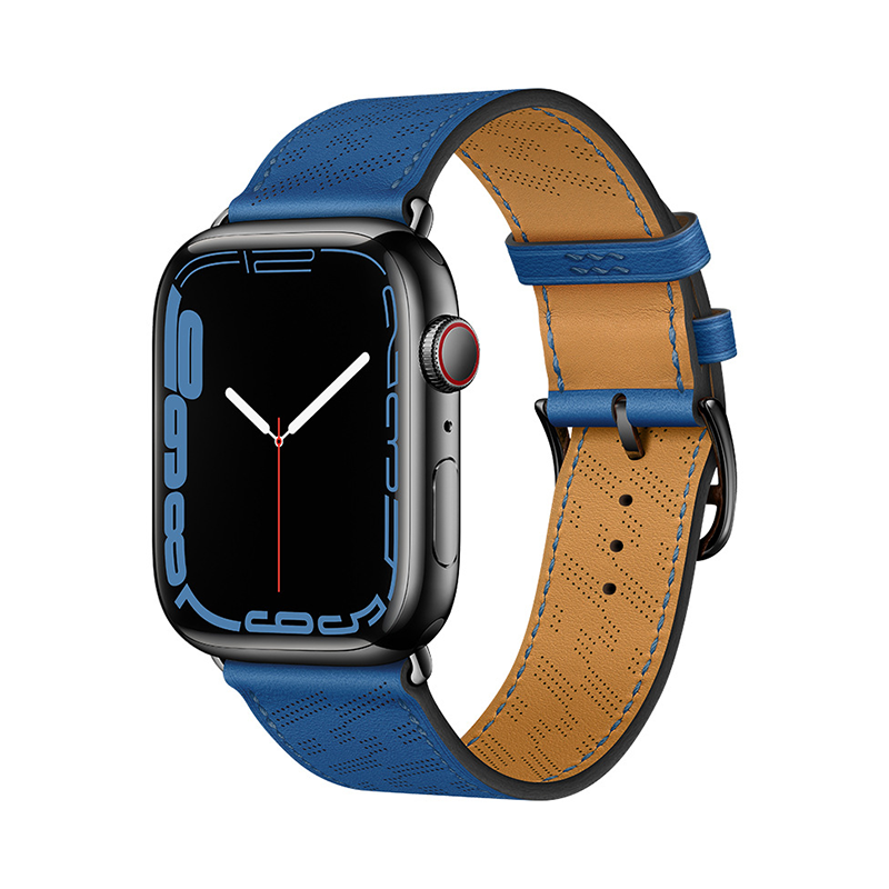 【通気性設計】メッシュパンチングレザーバンド【アップルウォッチ】