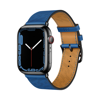 【通気性設計】メッシュパンチングレザーバンド【アップルウォッチ】