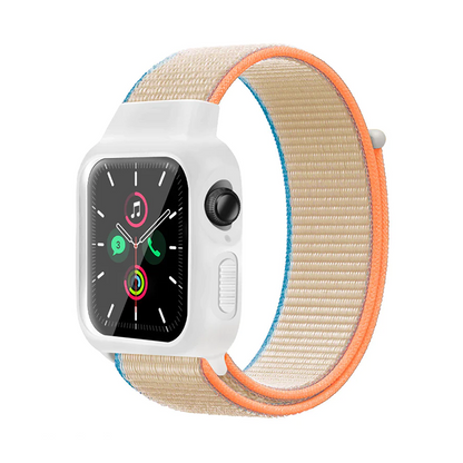 [25 colors available] Silicone case with integrated nylon band [Apple Watch]