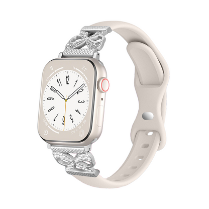 【アクセサリー感覚】リボンデコシリコンバンド【アップルウォッチ】