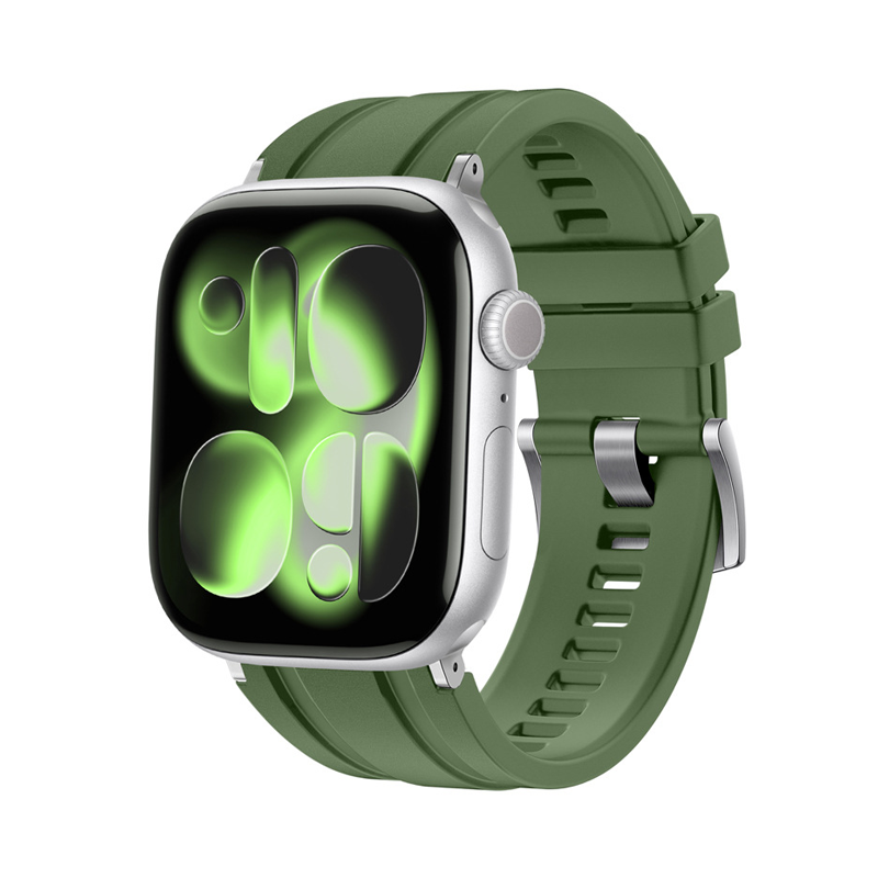 【日常防水対応】ツインラインフッ素ラバーバンド【アップルウォッチ】