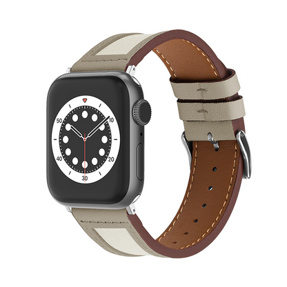 【大人の配色】キャンバスレザーミックスバンド【アップルウォッチ】