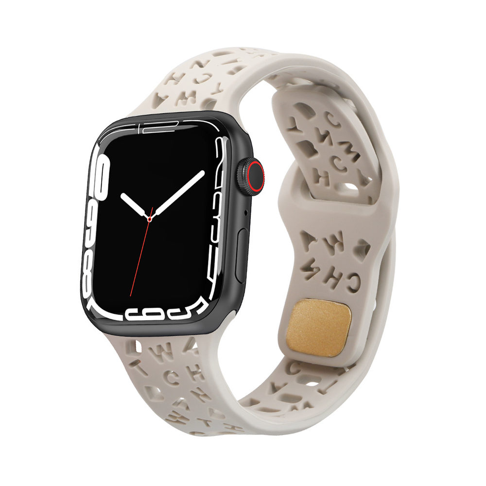 [11 colors available] Typographic silicone band [Apple Watch]